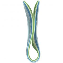 Quilling strimlor, L: 78 cm, B: 5 mm, 120 g, blå, grön, limegrön, turkos, 100 st./ 1 förp. [HOB-20796]