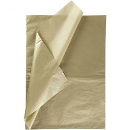 Silkespapper, ark 50x70 cm, 17 g, guld, 25 ark/ 1 förp. [HOB-20817]