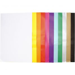 Glanspapper, ark 32x48 cm, 80 g, mixade färger, 11x25 ark/ 1 förp. [HOB-20852]