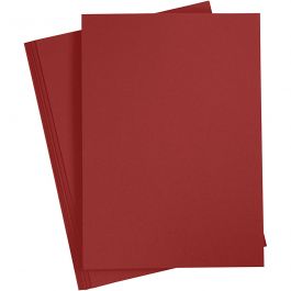 Färgad Kartong, A4, ark 210x297 mm, 180 g, mörkröd, 20 ark/ 1 förp. [HOB-21129]