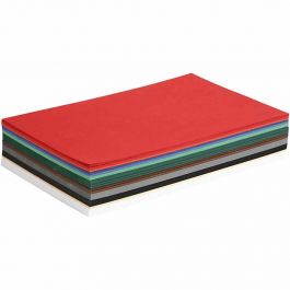 Julkartong, A4, ark 210x297 mm, 180 g, mixade färger, 300 mix. ark/ 1 förp. [HOB-21444]