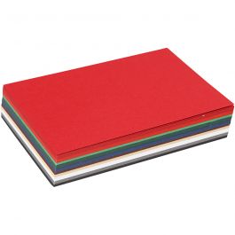 Julkartong, A6, ark 105x148 mm, 180 g, mixade färger, 120 mix. ark/ 1 förp. [HOB-214460]