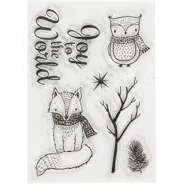  Silicone Motives, owl and fox, 10,5x15 cm, 1 sheet [HOB-21583]