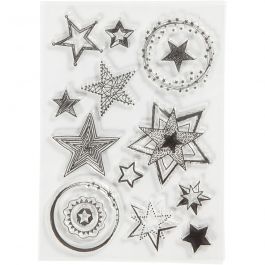 Silicone Motives, size 10.5x15 cm, , stars, 1sheet [HOB-21585]