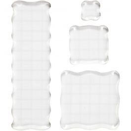 Akrylblock, stl. 2,5x2,5+5x5+7,6x7,6+5x16,5 cm, tjocklek 1 cm, 4 st./ 1 förp. [HOB-21586]