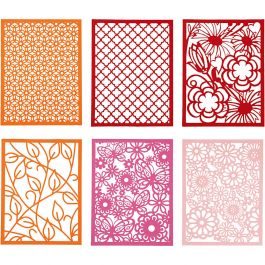 Spetskartong i block, A6, ark 104x146 mm, 200 g, orange, rosa, röd, rosa, 24 st./ 1 förp. [HOB-21608]