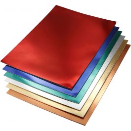 Metallkartong, A4, ark 210x297 mm, 280 g, mixade färger, 30 mix. ark/ 1 förp. [HOB-22082]