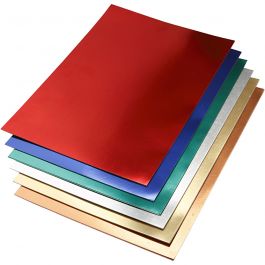 Metallkartong, A2, ark 420x594 mm, 280 g, mixade färger, 30 mix. ark/ 1 förp. [HOB-22090]