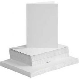 Cards and Envelopes, card size 10.5x15 cm, envelope size 11.5x16.5 cm, white, 50sets [HOB23111]