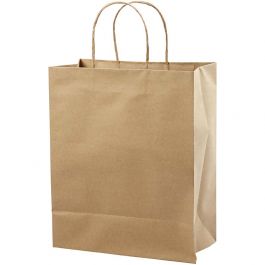 Papperspåsar, H: 33 cm, B: 26x13 cm, 125 g, brun, 10 st./ 1 förp. [HOB-23368]
