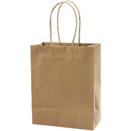 Papperspåsar, H: 23 cm, B: 18x9 cm, 125 g, brun, 10 st./ 1 förp. [HOB-23369]