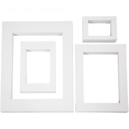 Passepartoutramar, A3,A4,A5,A6, stl. 13,4x18,9+19,7x27,9+28,3x36,6+39,5x49,6 cm, 500 g, vit, 4x100 st./ 1 förp. [HOB-23600]