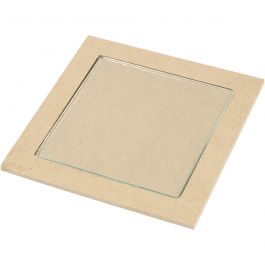 Grytunderlägg med glasplatta, stl. 15x15x0,5 cm, 6 st./ 1 förp. [HOB-23607]