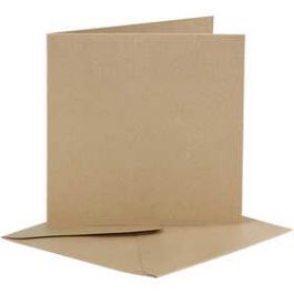 Pearlescent Cards & Envelopes, card size 12.5x12.5 cm, envelope size 13.5x13.5 cm, gold, 10sets [HOB-23831]