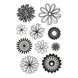 Clear Stamps, blommor, ark 11x15,5 cm, 1 ark [HOB-240015]