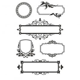 Clear Stamps, ramar med ornament, ark 11x15,5 cm, 1 ark [HOB-240020]