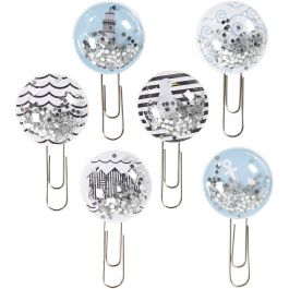 Shaker clips, L: 49 mm, Dia. 25 mm, svart, blå, grå, vit, 6 st./ 1 förp. [HOB-24801]