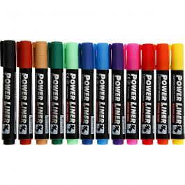 Power Liner, spets 1,5-3 mm, mixade färger, 12 st./ 1 förp. [HOB-25042]