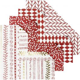  Origami Paper, red, 10x10 cm, 80 g, 40 sheet, 1 pack [HOB-25370]