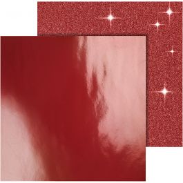 Designpapper, ark 30,5x30,5 cm, 120+128 g, röd, 2 ark/ 1 förp. [HOB-26332]