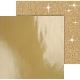 Designpapper, ark 30,5x30,5 cm, 120+128 g, guld, 2 ark/ 1 förp. [HOB-26334]