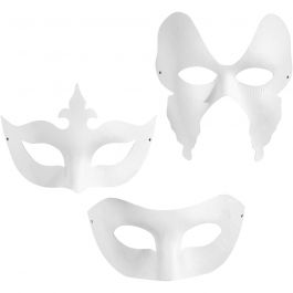 Masker, H: 10-20 cm, B: 18-20 cm, vit, 3x4 st./ 1 förp. [HOB-26356]