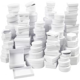 Pappaskar, Dia. 5,5-16 cm, Innehållet kan variera , vit, 168 mix./ 1 förp. [HOB-26417]