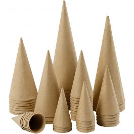 Pappstrutar, H: 8-20 cm, Dia. 4-8 cm, 50 st./ 1 förp. [HOB-26549]