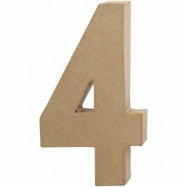 Pappsiffra, 4, H: 20,5 cm, B: 12 cm, tjocklek 2,5 cm, 1 st. [HOB-26632]