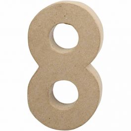 Pappsiffra, 8, H: 20,2 cm, B: 11 cm, tjocklek 2,5 cm, 1 st. [HOB-26636]