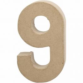 Pappsiffra, 9, H: 20,5 cm, B: 12 cm, tjocklek 2,7 cm, 1 st. [HOB-26637]