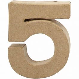 Pappsiffra, 5, H: 10 cm, B: 8,5 cm, tjocklek 1,7 cm, 1 st. [HOB-26672]