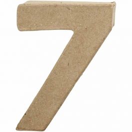 Pappsiffra, 7, H: 10 cm, B: 7,4 cm, tjocklek 1,7 cm, 1 st. [HOB-26674]