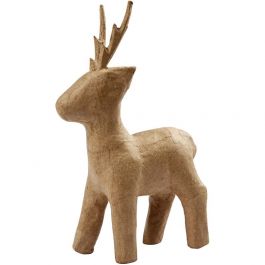 Rådjur av papier-maché, H: 22,5 cm, 1 st. [HOB-26678]