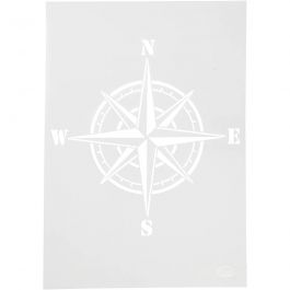 Stencil, kompass, A4, ark 210x297 mm, 1 st. [HOB-26980]