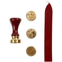 Lack och sigill, krona, blomma, fransk lilja, Dia. 18 mm, 1 set [HOB-27021]