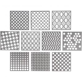 Stencil, stl. 15x15 cm, tjocklek 0,31 mm, 10 ark/ 1 förp. [HOB-27090]