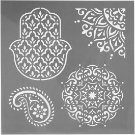 Stencil, etniska motiv, stl. 30,5x30,5 cm, tjocklek 0,31 mm, 1 ark [HOB-27100]