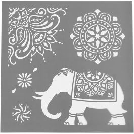 Stencil, etniska motiv, stl. 30,5x30,5 cm, tjocklek 0,31 mm, 1 ark [HOB-27101]