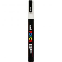 Posca Marker , nr. PC-3M, spets 0,9-1,3 mm, Fine, vit, 1 st. [HOB-274052]