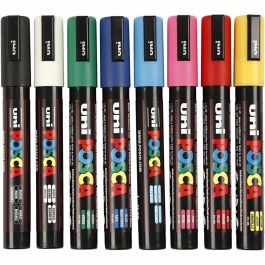 Posca Marker , nr. PC-5M, spets 2,5 mm, Medium, mixade färger, 8 st./ 1 förp. [HOB-276900]