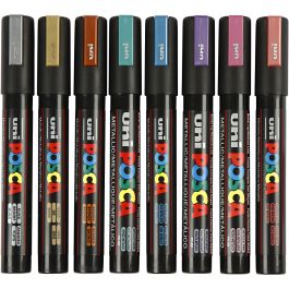 Posca Marker , nr. PC-5M, spets 2,5 mm, Medium, metallicfärger, 8 st./ 1 förp. [HOB-276901]