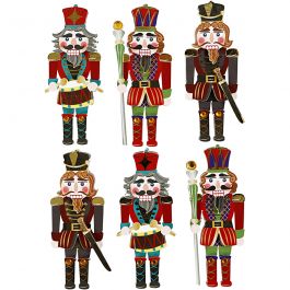 3D Stickers, nötknäpparen, H: 75 mm, B: 30 mm, tjocklek 7 mm, 6 st./ 1 förp. [HOB-27697]