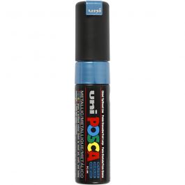 Posca Marker , nr. PC-8K, spets 8 mm, Broad, metallicblå, 1 st. [HOB-278880]