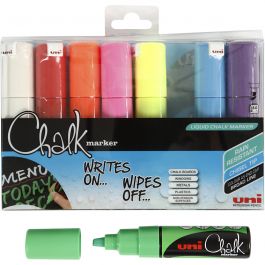 Chalk Marker, spets 8 mm, mixade färger, 8 st./ 1 förp. [HOB-279918]