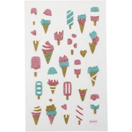 Glitterstickers, glassar, ark 10x16 cm, 1 ark [HOB-280015]