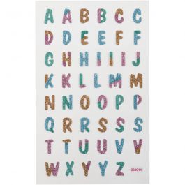 Glitterstickers, bokstäver, ark 10x16 cm, 1 ark [HOB-280017]