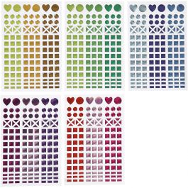 Stickers till mosaik, Dia. 8-14 mm, ark 11x16,5 cm, mixade färger, 10 ark/ 1 förp. [HOB-28253]
