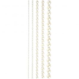 Rhinestones, stl. 2-8 mm, vit, 140 st./ 1 förp. [HOB-28316]
