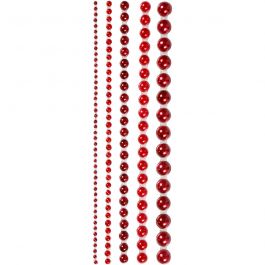 Rhinestones, stl. 2-8 mm, röd, 140 st./ 1 förp. [HOB-28319]